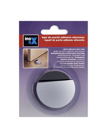 E3/66622 TOPE ADHESIVO SILENCIOSO CROMO MATE (BLISTER) INOFIX