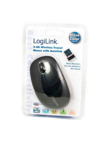 RATÓN WIRELESS 2.4 GHZ 3 BOTONES NEGRO  LOGILINK