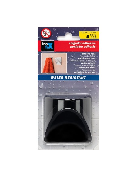 COLGADOR RESISTENTE AL AGUA "CINTA" NEGRO MATE 2190-3 INOFIX
