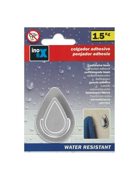 E3/66537 COLGADOR RESISTENTE AL AGUA MOD. GOTA CROMO (BLISTER) INOFIX